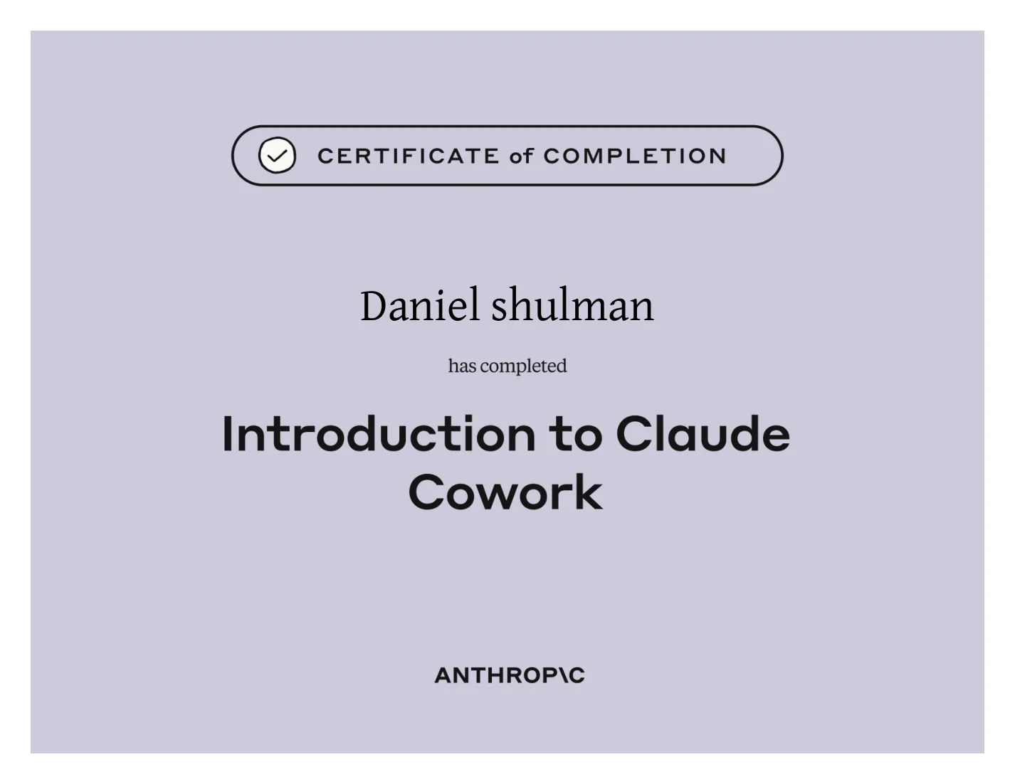 Preview of the Introduction to Claude Cowork certificate
